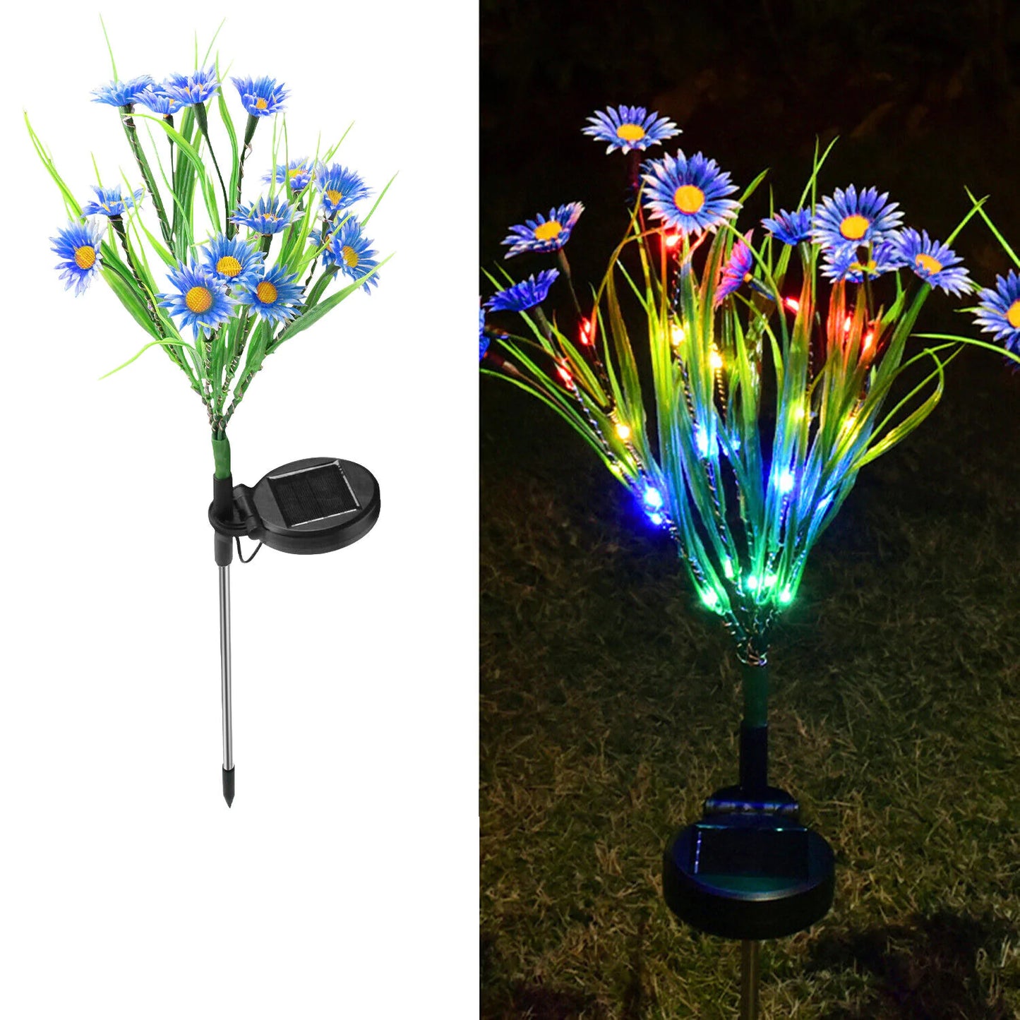 Solar-Powered LED Flower Garden Lights (6-Pack) - Waterproof Outdoor Decor - close-up | Tech Advancements