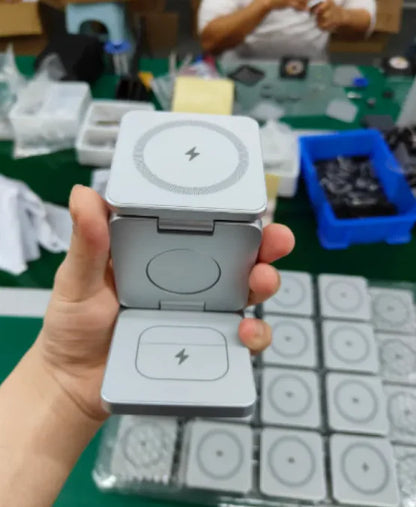Foldable 3-in-1 Wireless Charging Dock | ZAYNE - close-up | Tech Advancements