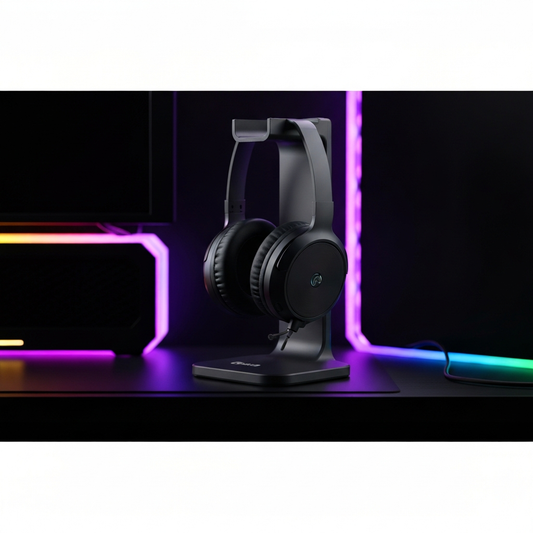 Gaming Headphone Stand with USB Hub & RGB Base