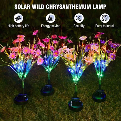 Solar-Powered LED Flower Garden Lights (6-Pack) - Waterproof Outdoor Decor - close-up | Tech Advancements
