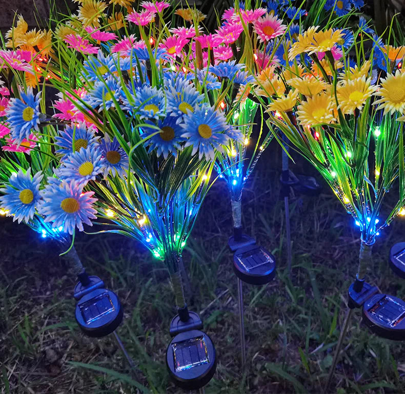 Solar-Powered LED Flower Garden Lights (6-Pack) - Waterproof Outdoor Decor - close-up | Tech Advancements