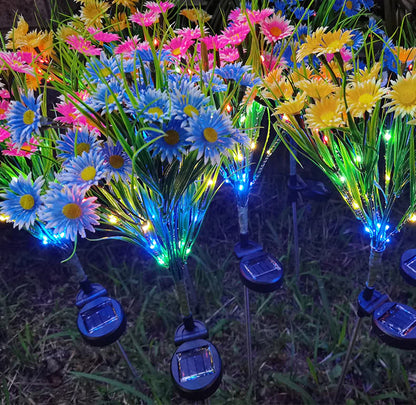 Solar-Powered LED Flower Garden Lights (6-Pack) - Waterproof Outdoor Decor - close-up | Tech Advancements