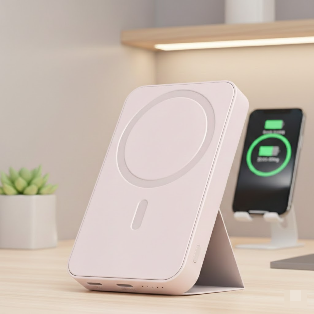 Magnetic Wireless Power Bank - close-up | Tech Advancements