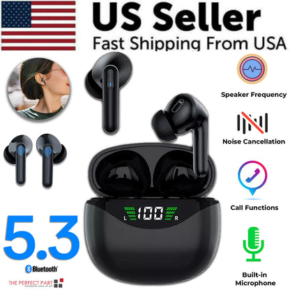 Wireless Bluetooth 5.3 Earbuds - Noise Cancelling TWS - side view | Tech Advancements