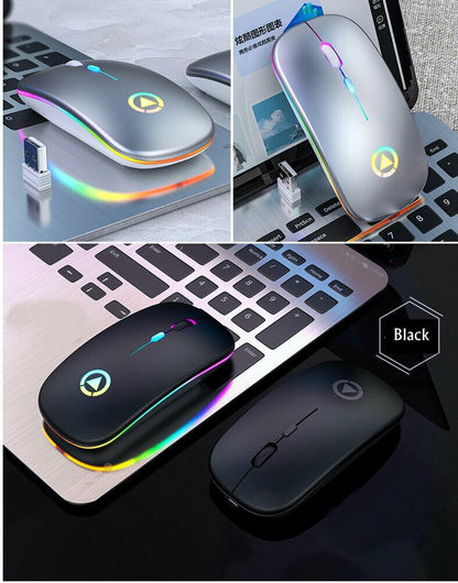 2.4GHz RGB Wireless USB Rechargeable Gaming Mouse - side view | Tech Advancements