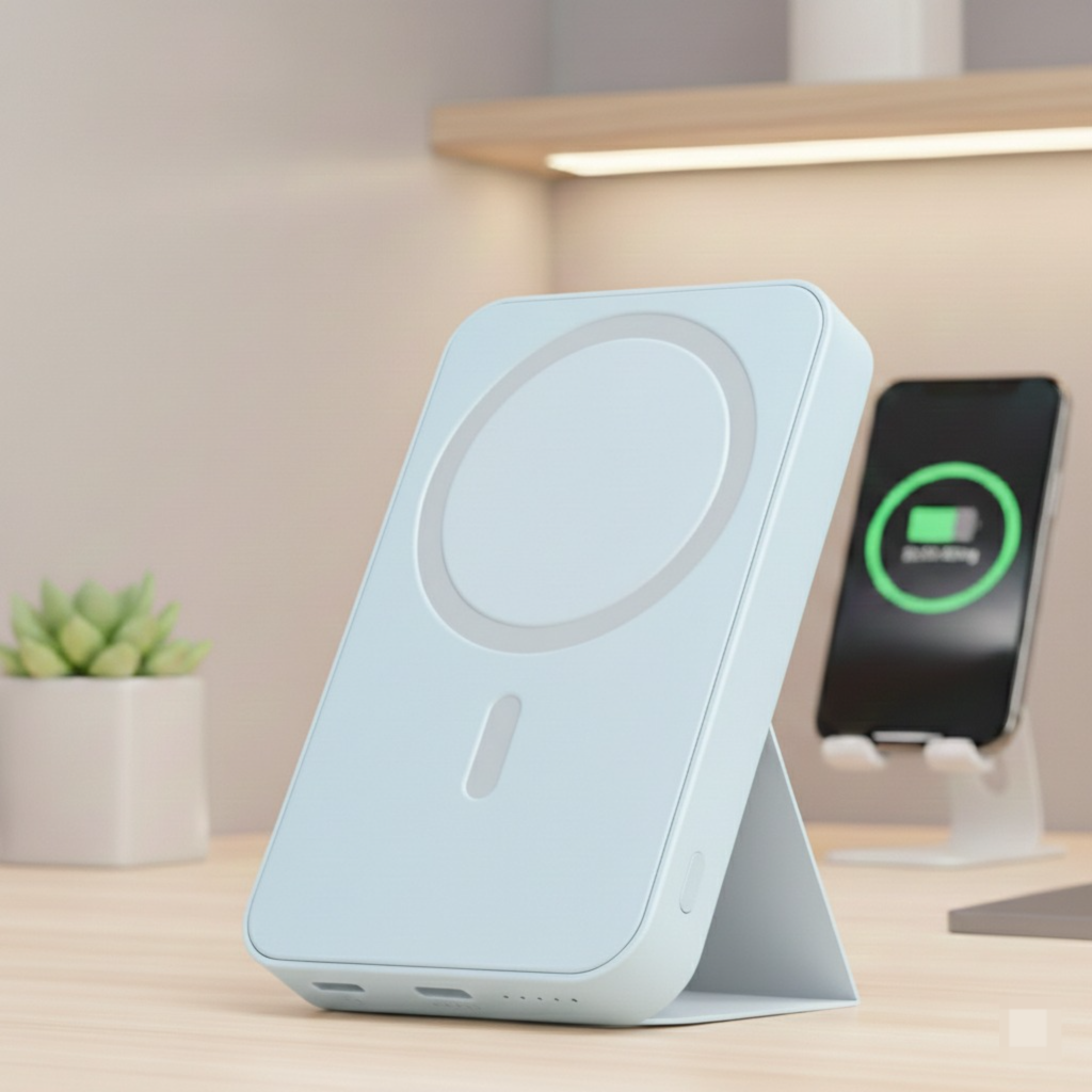 Magnetic Wireless Power Bank - close-up | Tech Advancements