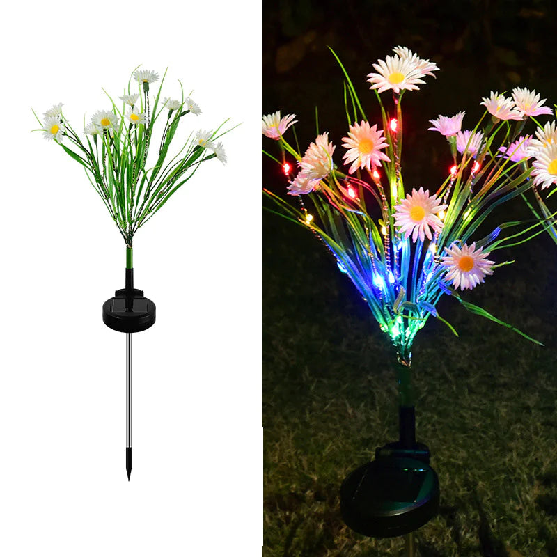 Solar-Powered LED Flower Garden Lights (6-Pack) - Waterproof Outdoor Decor - close-up | Tech Advancements