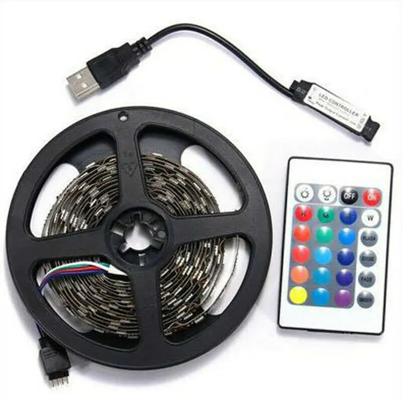 RGB LED Strip Lights - USB TV Backlight with Remote - close-up | Tech Advancements