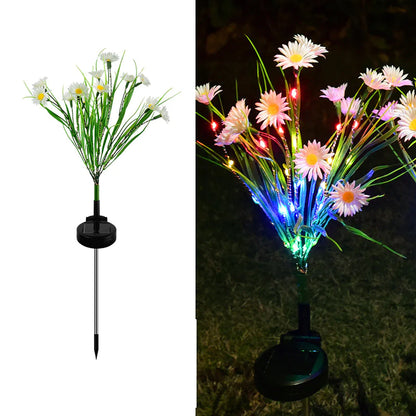 Solar-Powered LED Flower Garden Lights (6-Pack) - Waterproof Outdoor Decor - close-up | Tech Advancements