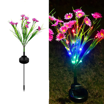 Solar-Powered LED Flower Garden Lights (6-Pack) - Waterproof Outdoor Decor - close-up | Tech Advancements