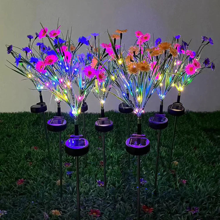 Solar-Powered LED Flower Garden Lights (6-Pack) - Waterproof Outdoor Decor - close-up | Tech Advancements