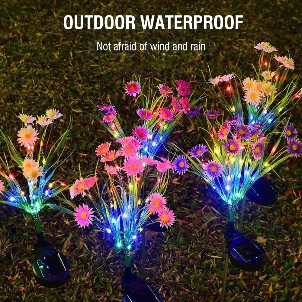 Solar-Powered LED Flower Garden Lights (6-Pack) - Waterproof Outdoor Decor - close-up | Tech Advancements