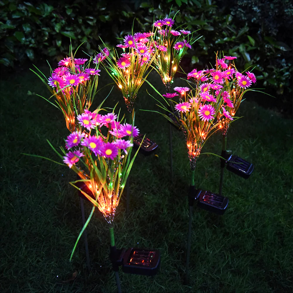 Solar-Powered LED Flower Garden Lights (6-Pack) - Waterproof Outdoor Decor - close-up | Tech Advancements