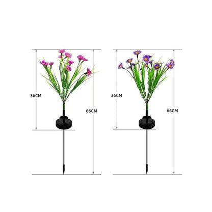 Solar-Powered LED Flower Garden Lights (6-Pack) - Waterproof Outdoor Decor - close-up | Tech Advancements
