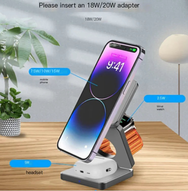 Foldable 3-in-1 Wireless Charging Dock | ZAYNE - close-up | Tech Advancements