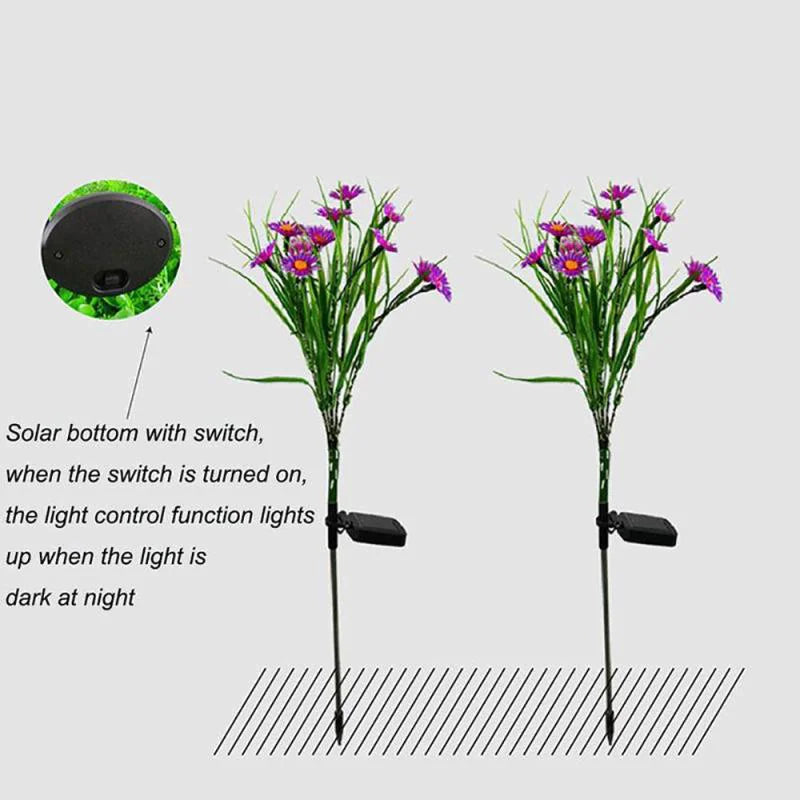 Solar-Powered LED Flower Garden Lights (6-Pack) - Waterproof Outdoor Decor - close-up | Tech Advancements