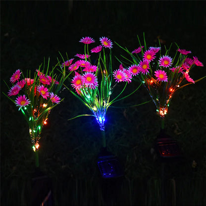 Solar-Powered LED Flower Garden Lights (6-Pack) - Waterproof Outdoor Decor - close-up | Tech Advancements