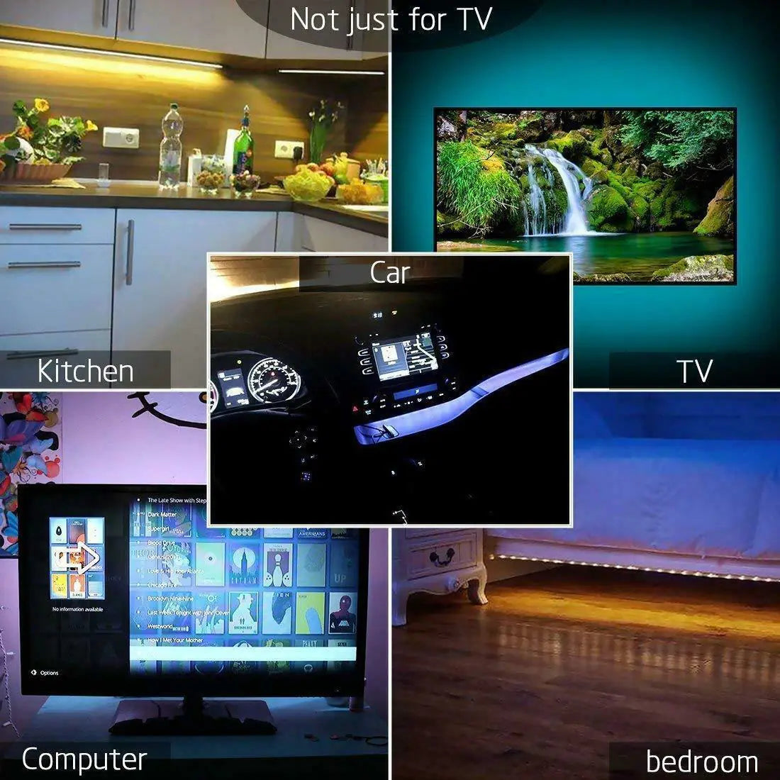 RGB LED Strip Lights - USB TV Backlight with Remote - detailed view | Tech Advancements