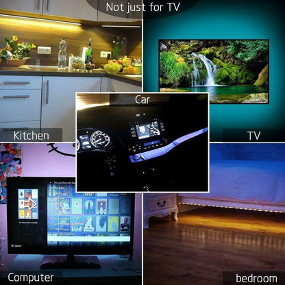 RGB LED Strip Lights - USB TV Backlight with Remote - detailed view | Tech Advancements