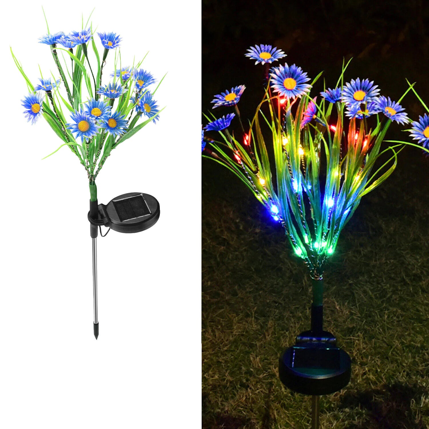Solar-Powered LED Flower Garden Lights (6-Pack) - Waterproof Outdoor Decor - close-up | Tech Advancements