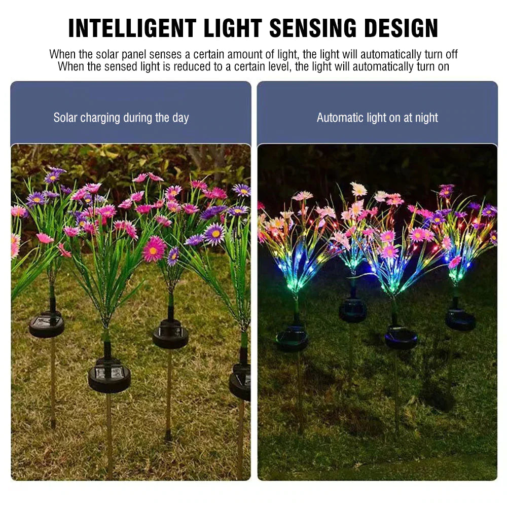 Solar-Powered LED Flower Garden Lights (6-Pack) - Waterproof Outdoor Decor - close-up | Tech Advancements
