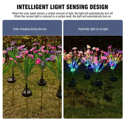 Solar-Powered LED Flower Garden Lights (6-Pack) - Waterproof Outdoor Decor - close-up | Tech Advancements