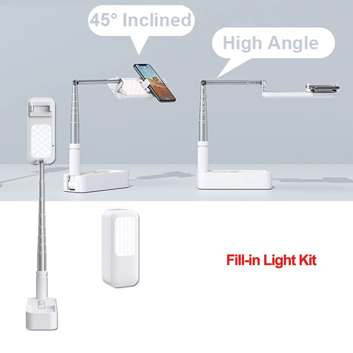 Fill-in Light Kit Smartphone Stand - side view | Tech Advancements