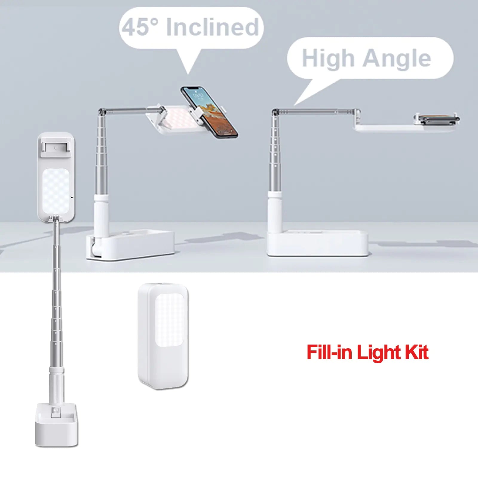 Fill-in Light Kit Smartphone Stand - side view | Tech Advancements