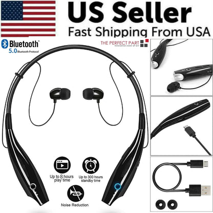 Bluetooth Neckband Wireless Headphones - Stereo Earbuds with Mic for Sports & Calls - close-up | Tech Advancements