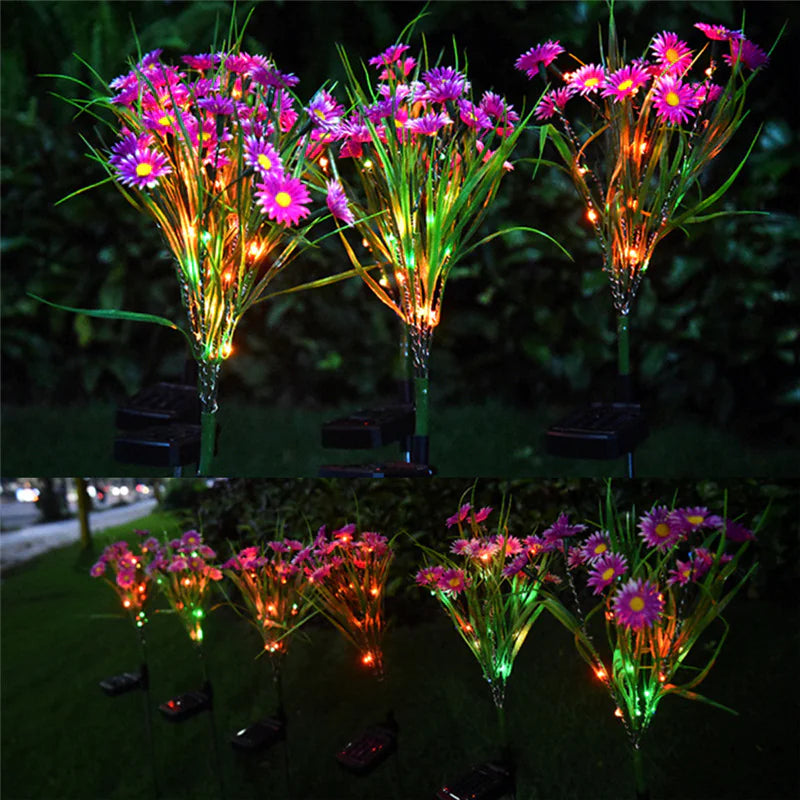 Solar-Powered LED Flower Garden Lights (6-Pack) - Waterproof Outdoor Decor - close-up | Tech Advancements