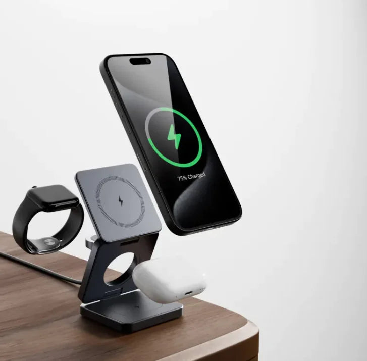 Foldable 3-in-1 Wireless Charging Dock | ZAYNE - close-up | Tech Advancements