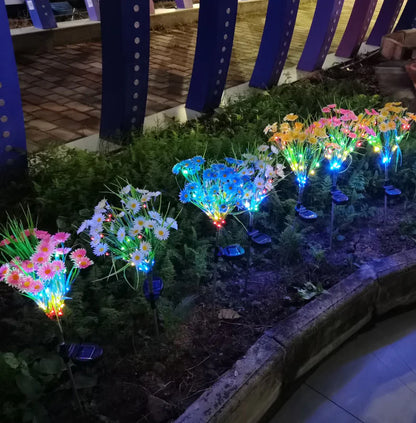 Solar-Powered LED Flower Garden Lights (6-Pack) - Waterproof Outdoor Decor - close-up | Tech Advancements