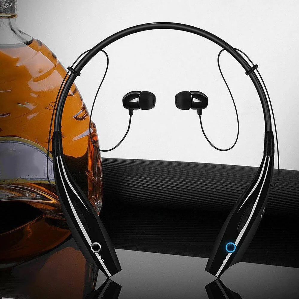 Bluetooth Neckband Wireless Headphones - Stereo Earbuds with Mic for Sports & Calls - close-up | Tech Advancements