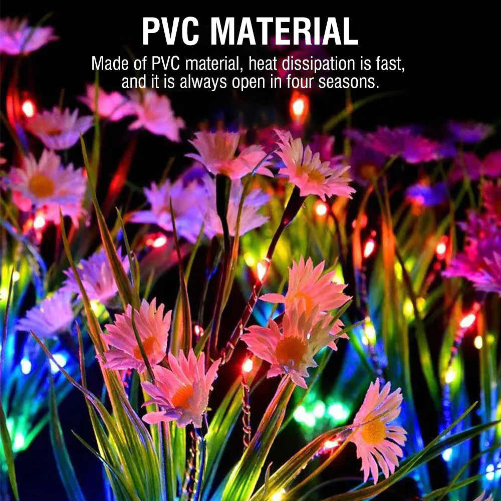 Solar-Powered LED Flower Garden Lights (6-Pack) - Waterproof Outdoor Decor - close-up | Tech Advancements