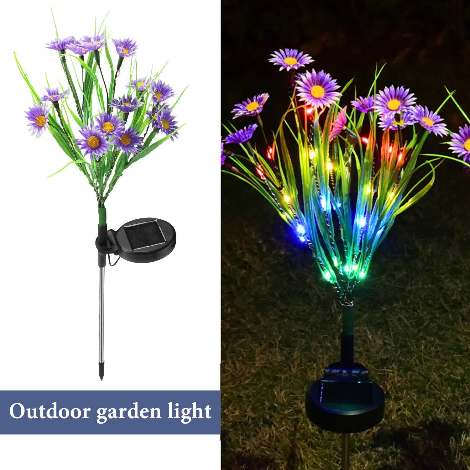 Solar-Powered LED Flower Garden Lights (6-Pack) - Waterproof Outdoor Decor - close-up | Tech Advancements