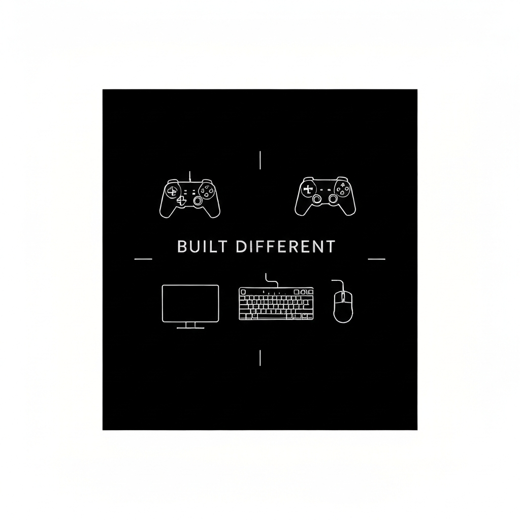 "Built Different" Minimalist Gaming Poster — 18×24 Premium Matte