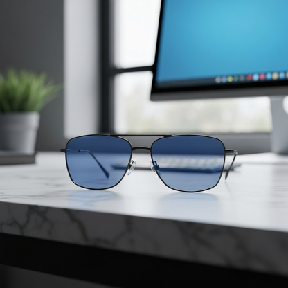 Polygon Metal Anti Blue Light Blocking Glasses | Tech Advancements Australia