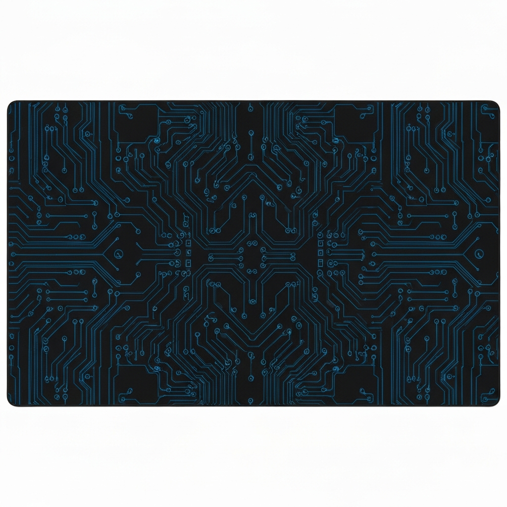 Extended Gaming Desk Mat — "Dark Circuit Board" Pattern (31.5×15.7″)