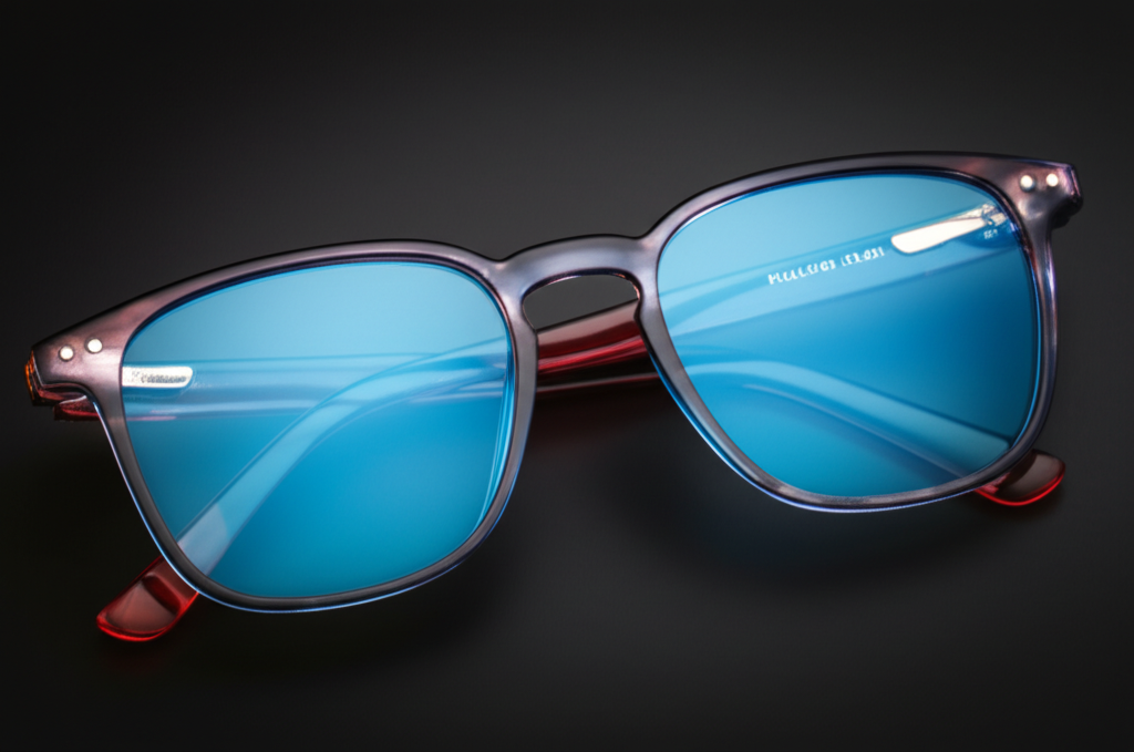 Screen Time Without the Strain — Polygon Blue Light Glasses - detail close-up photo