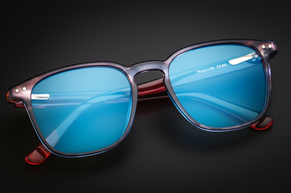 Screen Time Without the Strain — Polygon Blue Light Glasses - detail close-up photo
