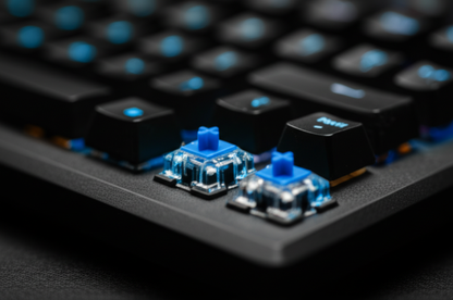 RGB Mechanical Gaming Keyboard - 87 Keys with Blue Switches - detail close-up photo