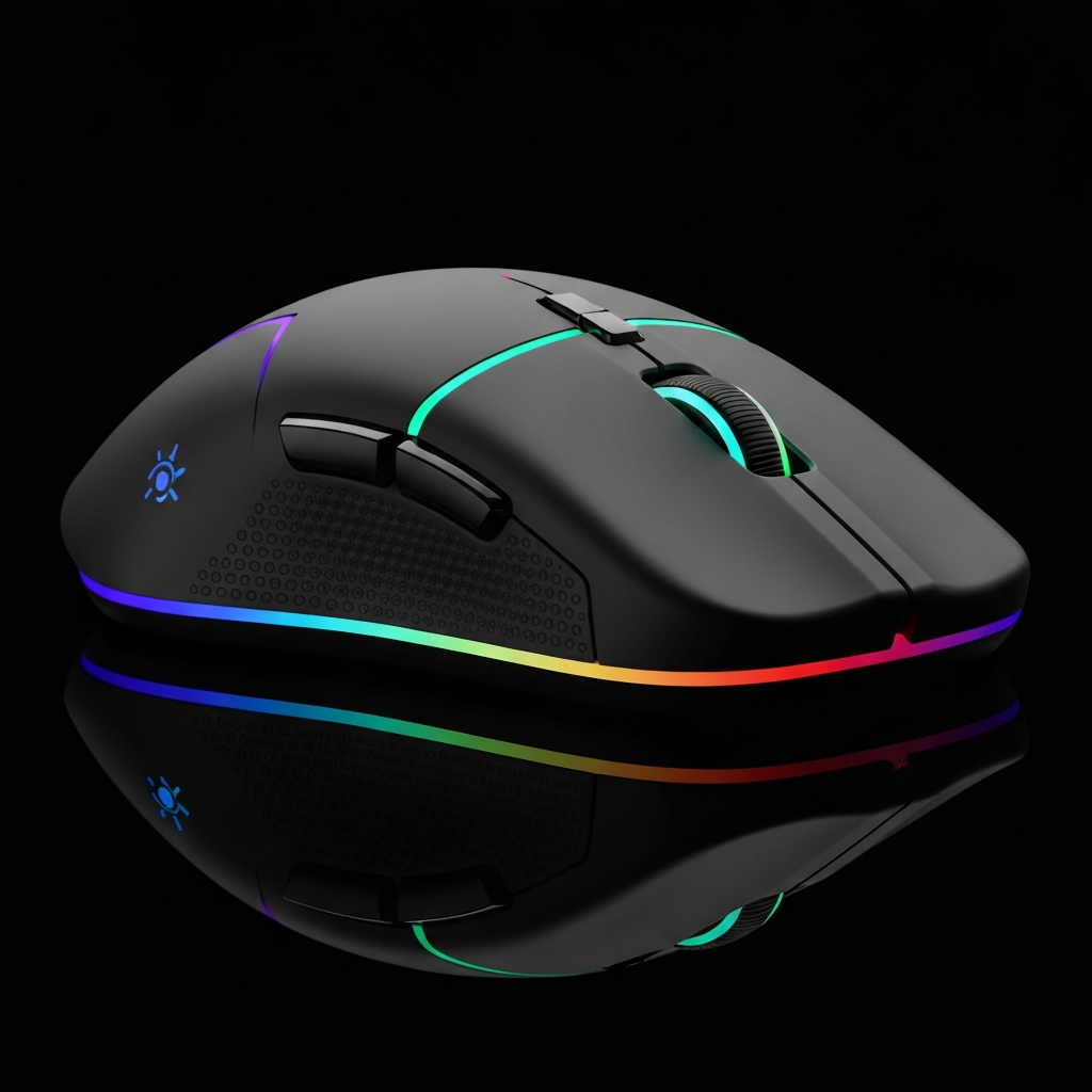 Ergonomic RGB Gaming Mouse - 7200 DPI with 6 Buttons - detail close-up photo