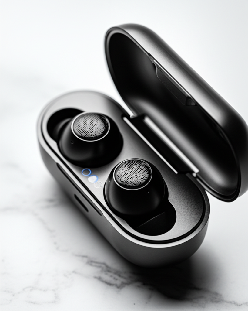 TWS Bluetooth 5.3 Wireless Earbuds with Active Noise Cancelling - detail close-up photo
