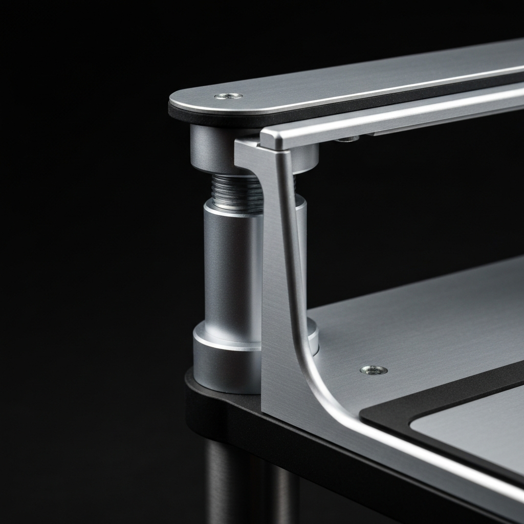 Ergonomic Laptop Stand - Adjustable Height Aluminum Riser - detail close-up photo