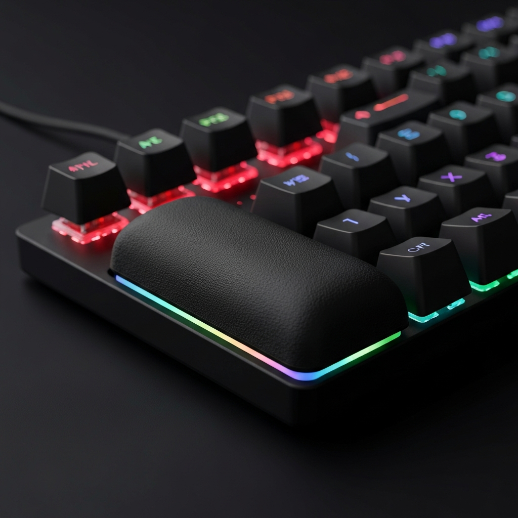 Ergonomic Wrist Rest for Keyboard - Memory Foam - detail close-up photo