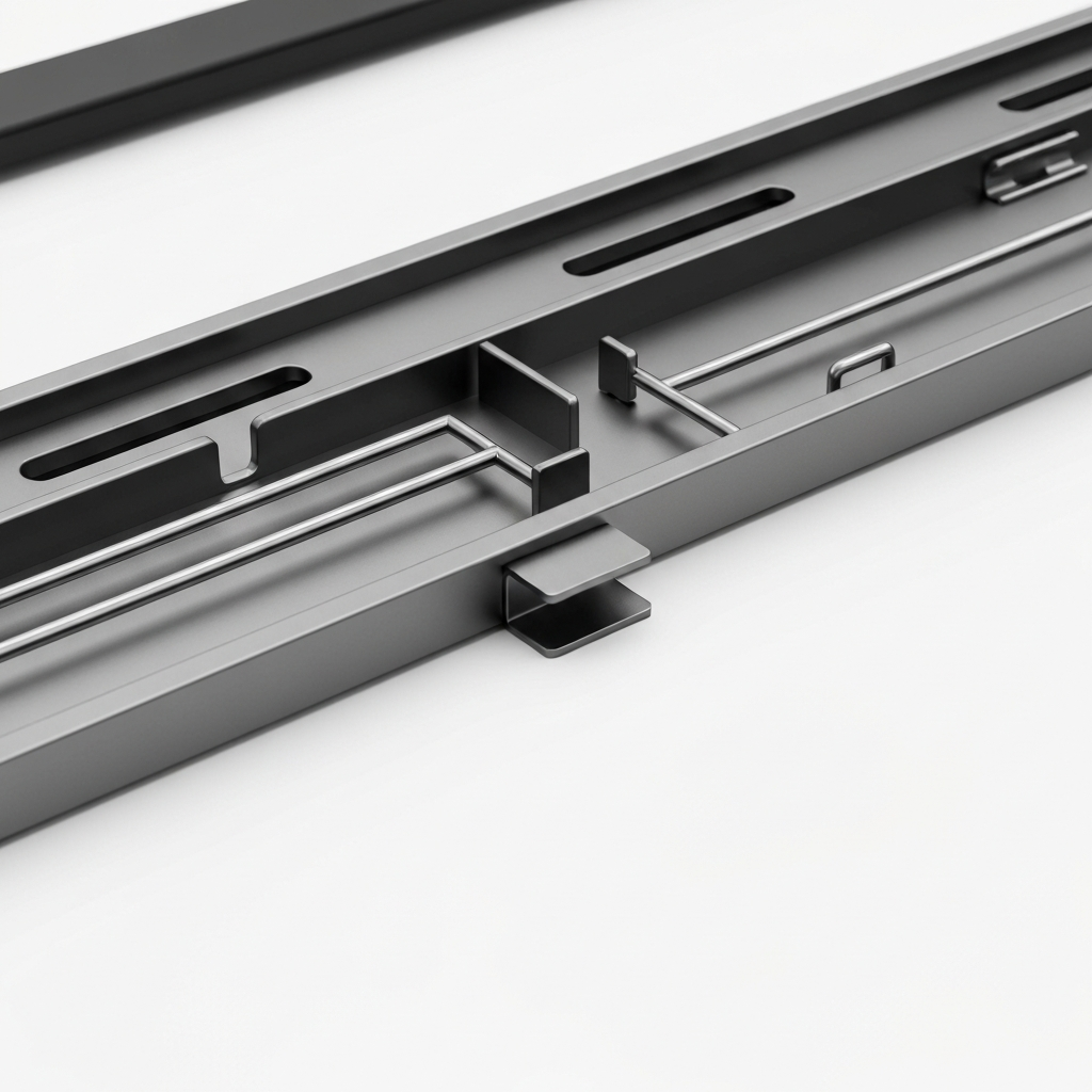 Gaming Desk Cable Management Tray - Under Desk Metal Rack - detail close-up photo