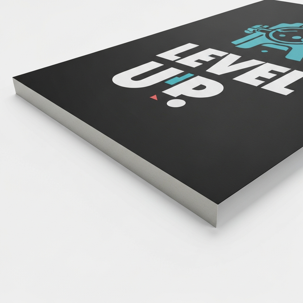 "Level Up" Gaming Motivational Poster — 18×24 Premium Matte - detail close-up photo