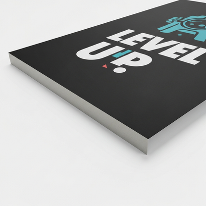 "Level Up" Gaming Motivational Poster — 18×24 Premium Matte - detail close-up photo