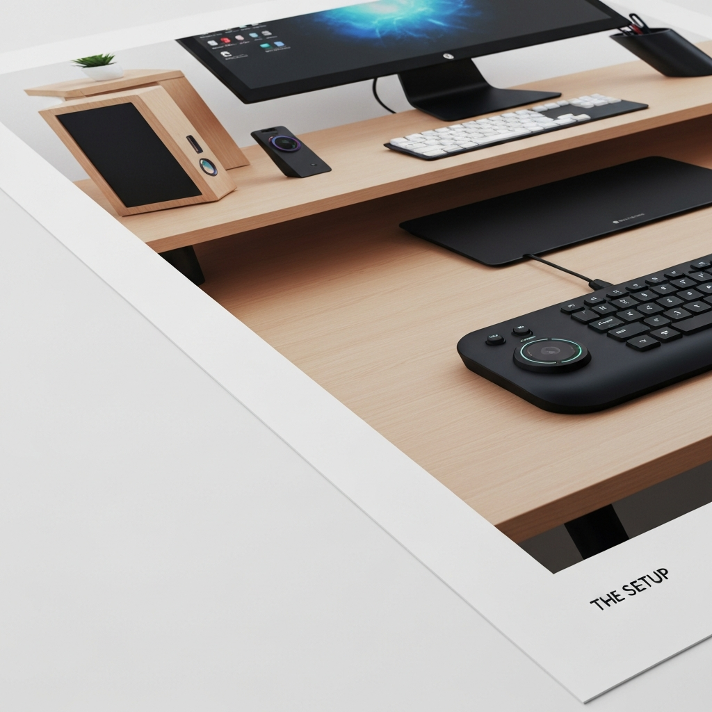 "The Setup" Minimalist Desk & Gaming Poster — 18×24 Premium Matte - detail close-up photo