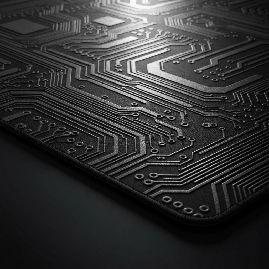 Extended Gaming Desk Mat — "Dark Circuit Board" Pattern (31.5×15.7″) - detail close-up photo